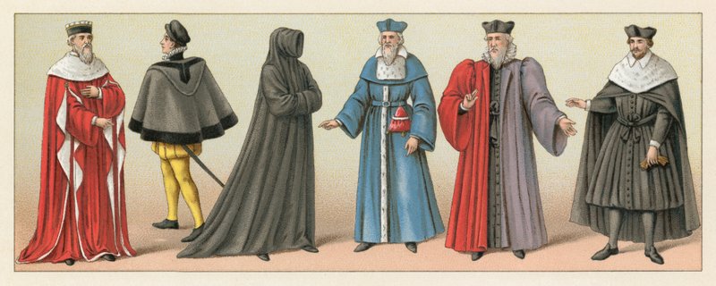 Frankrike XVIth Cent Dräkt av French School