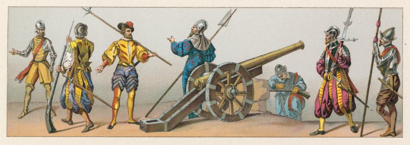Frankrike XVIth Cent Dräkt av French School