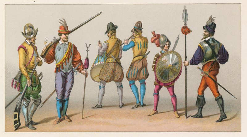 Frankrike XVIth Cent Dräkt av French School