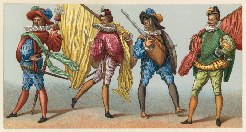 Frankrike XVIth Cent Dräkt av French School