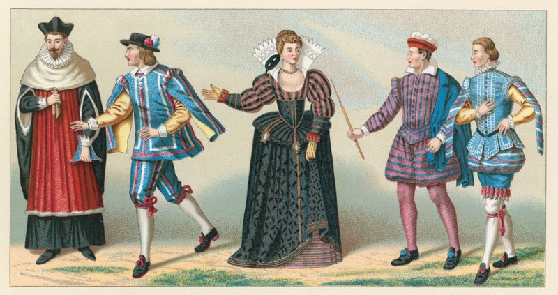 Frankrike XVIth Cent Dräkt av French School