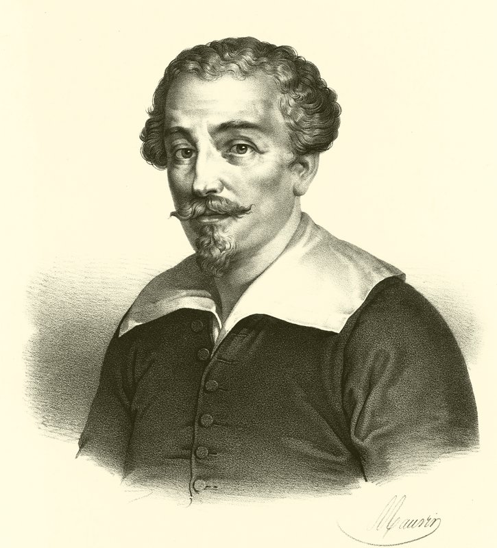 Francesco Albani eller Albano, porträtt (gravyr) av French School