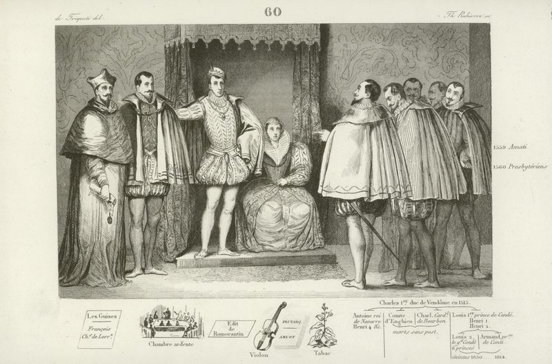 Frans II av Frankrike informerade parlamentsdeputerade att han har valt sina farbröder, hertigen av Guise och Karl, kardinal av Lorraine, att regera åt honom, 1559 av French School