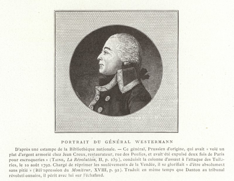 Francois Joseph Westermann, fransk politiker och general från de franska revolutionskrigen av French School