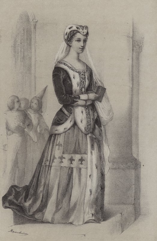 Francoise De Bretagne, hertiginna av Bretagne (gravyr) av French School