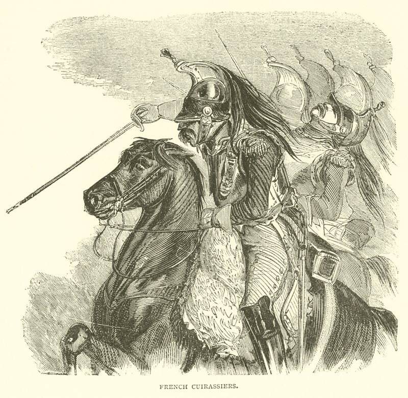 Franska Cuirassiers (gravyr) av French School