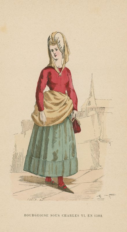 Fransk borgerlig kvinna under Karl VIs regeringstid, 1382 av French School