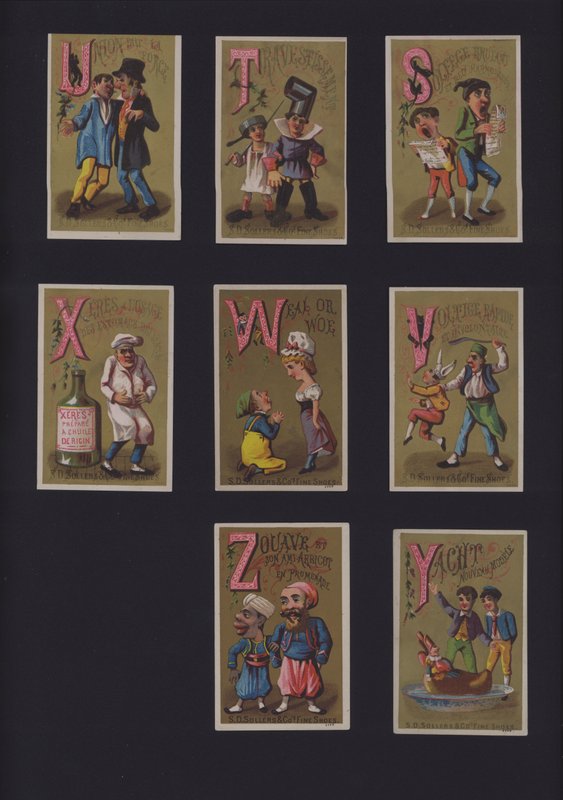 Franska komiska alfabetet (färg litho) av French School