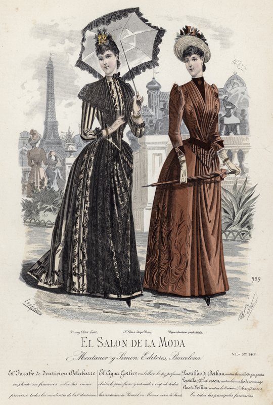 Fransk modetallrik, sent 1800-tal av French School