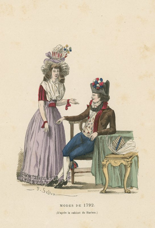 Franskt mode från 1792 av French School