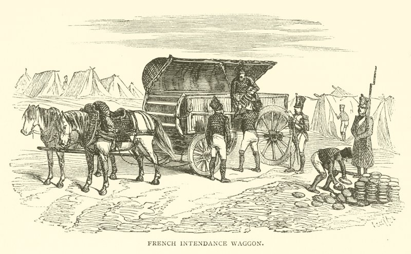 Fransk intendance vagn (gravyr) av French School