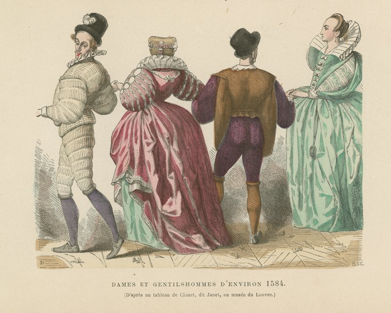 Franska damer och herrar från c1584 av French School