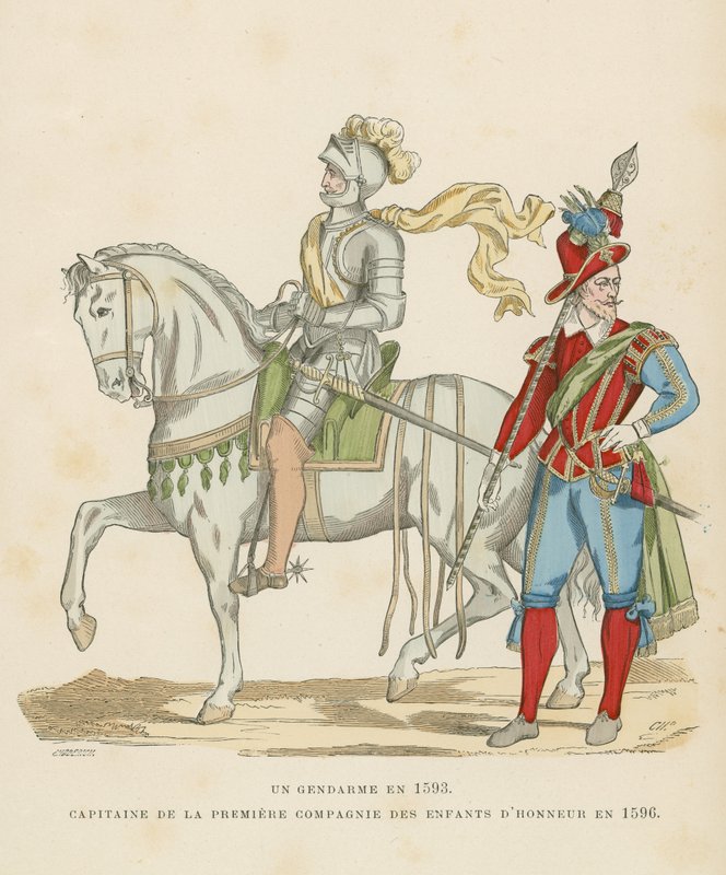 Fransk militärdräkt, sent 1500-tal av French School