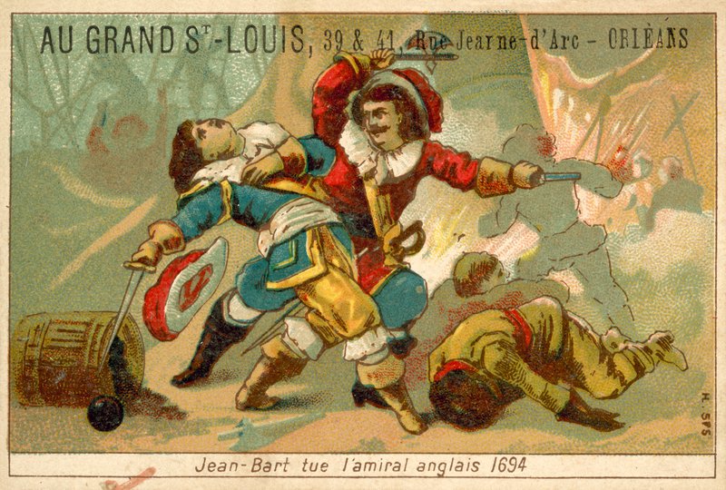 Fransk sjöchef och kapare dödar en engelsk amiral, 1694 av French School