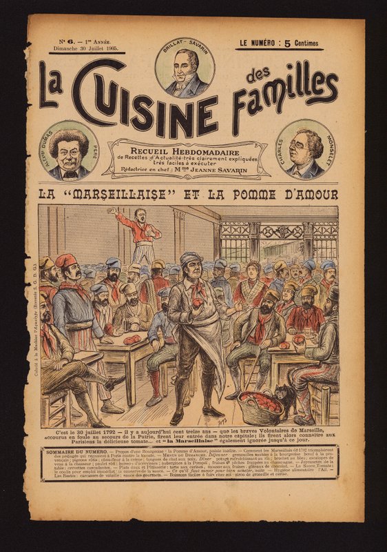 Färska tomater och sång av La Marseillaise, franska revolutionen av French School
