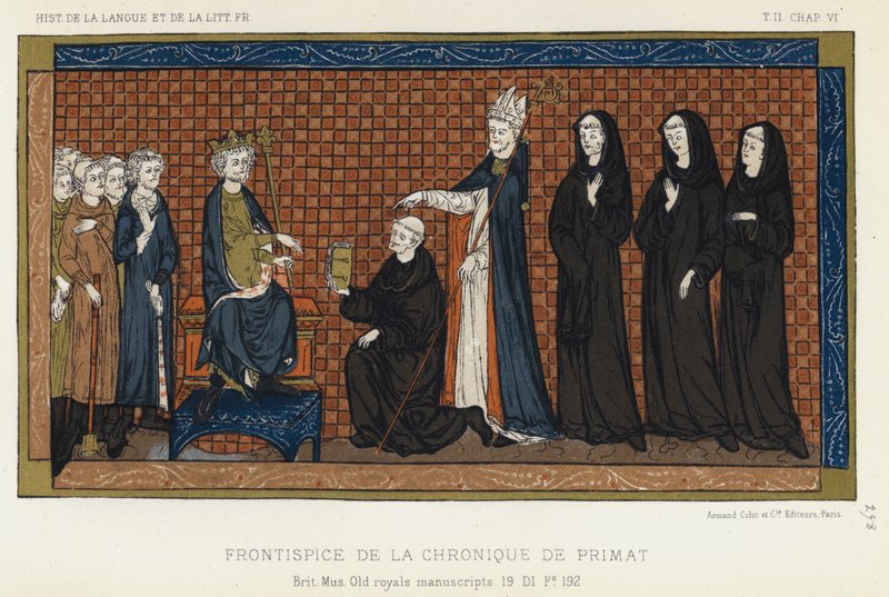 Frontispice Of The Primate Chronicle (färg litho) av French School