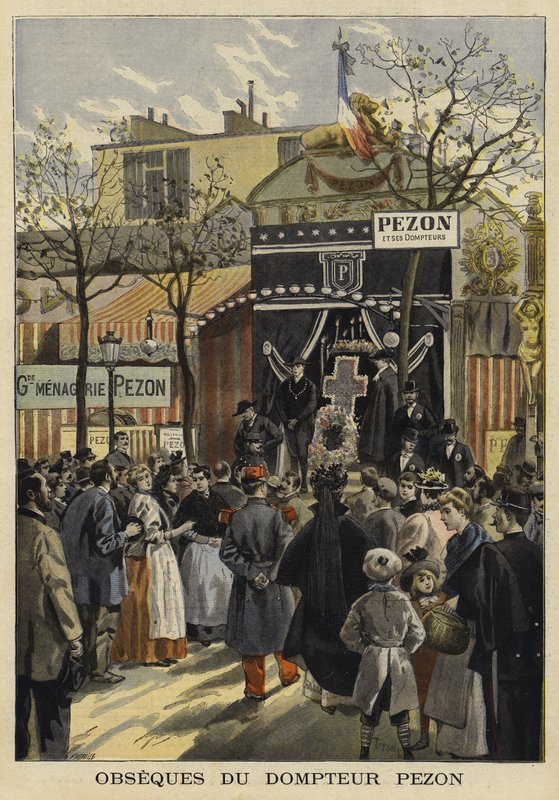 Den franske djurtränaren Jean-Baptiste Pezons begravning, Paris, 1897 av French School