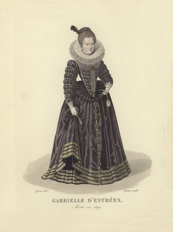 Gabrielle dEstrees, älskarinna till kung Henrik IV av Frankrike av French School