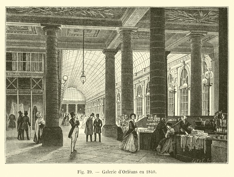 Galerie dOrleans från 1840 av French School