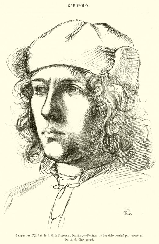Uffizi och Pitti Gallery, i Florens (gravyr) av French School