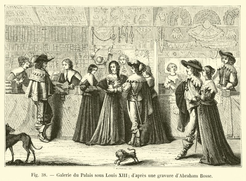 Galleri av slottet under Ludvig XIII, efter gravyr av Abraham Bosse av French School
