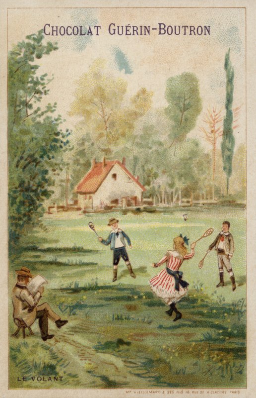 Badmintonspel (chromolitho) av French School