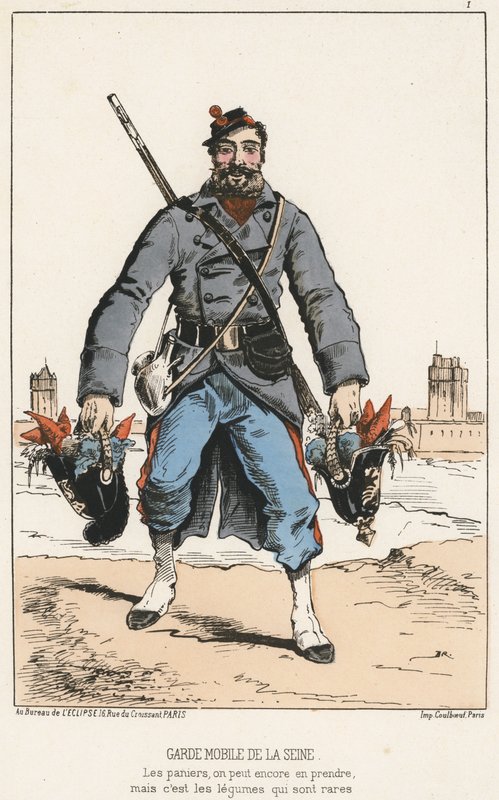 Mobile Guard of the Seine (färgad gravyr) av French School