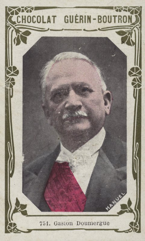 Gaston Doumergue (färgad bild) av French School