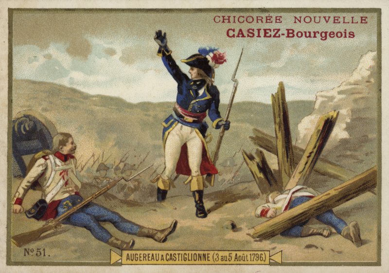 General Augereau vid slaget vid Castiglione, Italien, franska revolutionskrigen, 3-5 augusti 1796 av French School