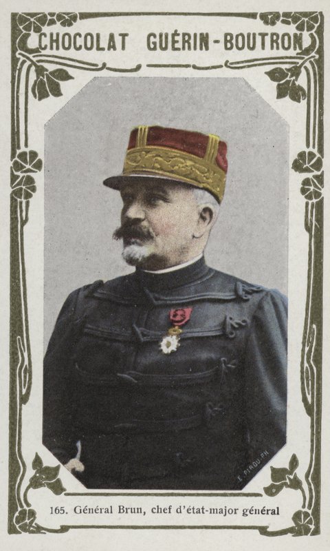 General Brun, chefschef generalmajor (färgad bild) av French School
