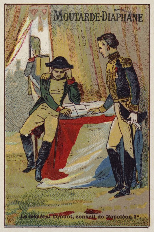 General Drouot ger Napoleon råd av French School