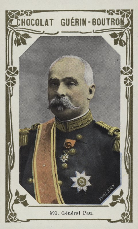 General Pau (färgad bild) av French School