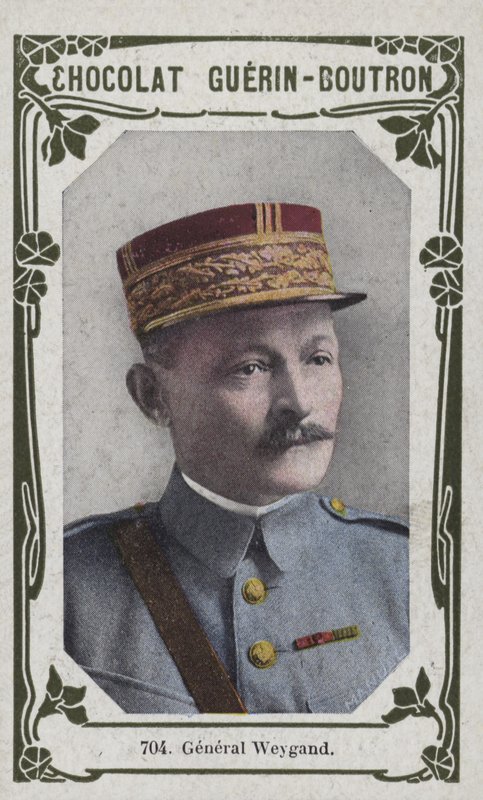 General Weygand (färgad bild) av French School