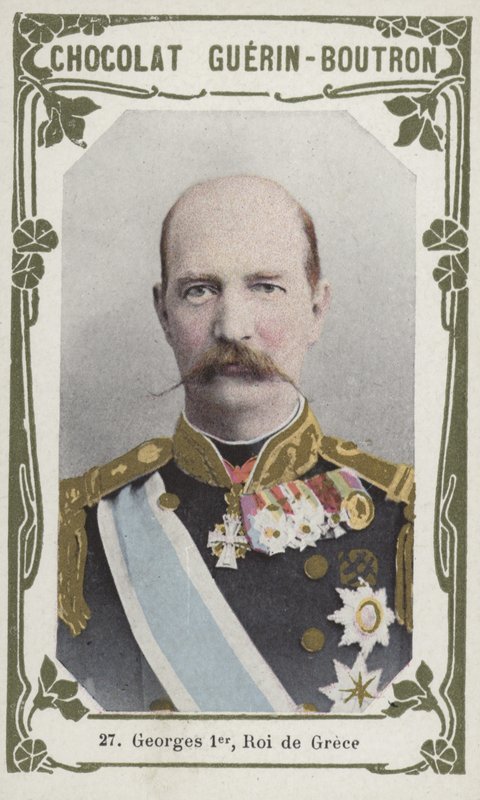 Georges Premier, kung av Grekland (färgat foto) av French School