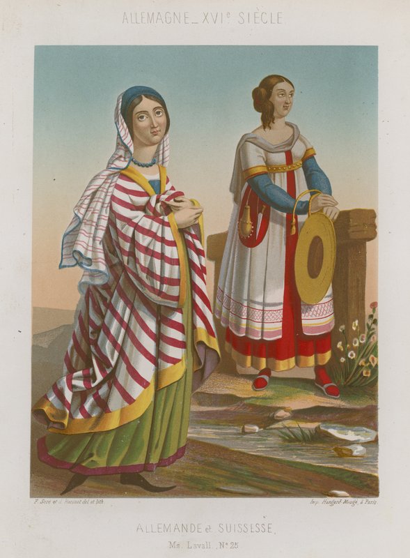 tyska och schweiziska kvinnor av French School