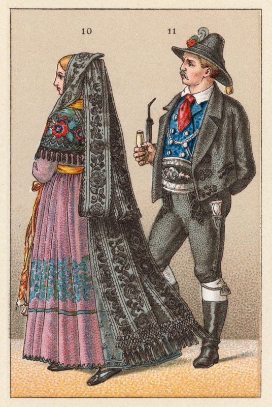 Tyskland Tyrolen kostym av French School