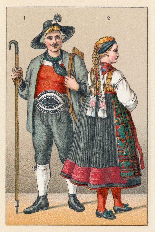 Tyskland Tyrolen kostym av French School