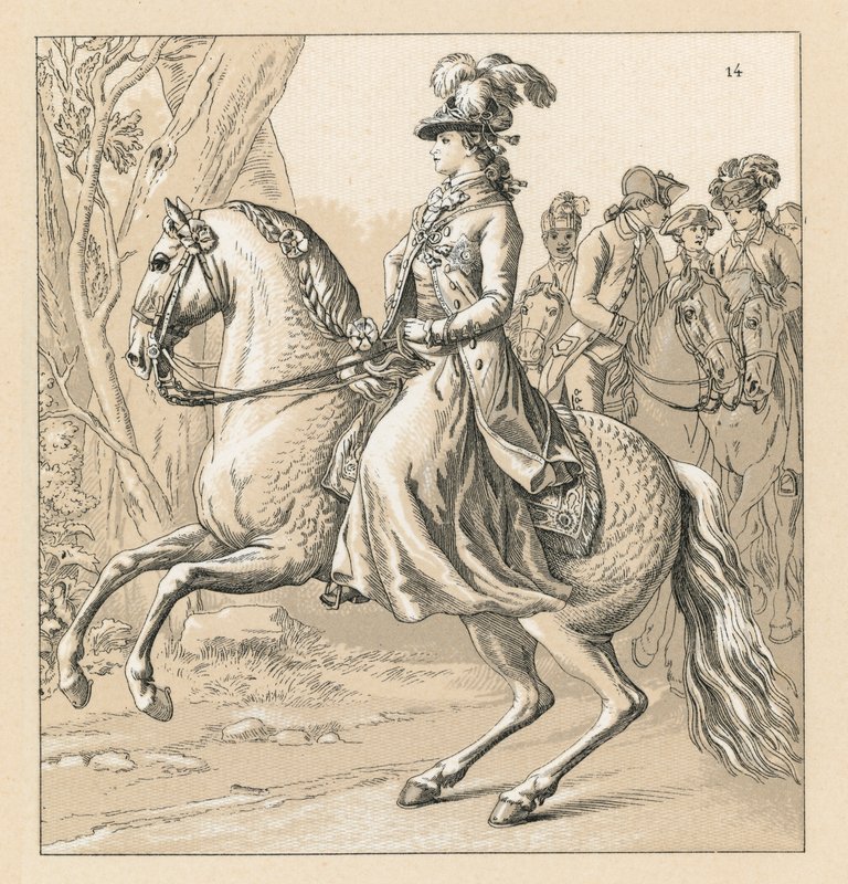 Tyskland XVII-XVIIIth Cent Dräkt av French School