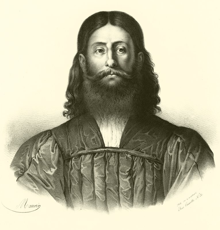 Giorgione, porträtt (gravyr) av French School