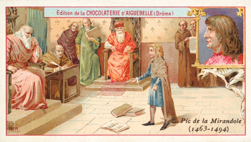 Giovanni Pico della Mirandola, italiensk filosof, som barn (chromolitho) av French School