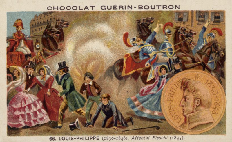 Giuseppe Marco Fieschis försök att mörda kung Louis Philippe av Frankrike, Paris, 1835 av French School