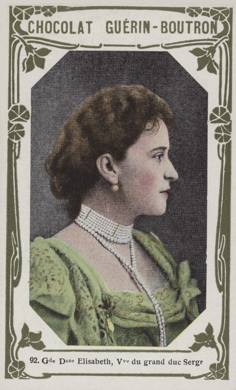 Storhertiginnan Elisabeth, änka efter storhertig Serge (färgad bild) av French School