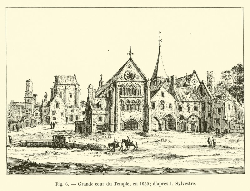 Templets stora borggård, 1650; efter I Sylvester av French School
