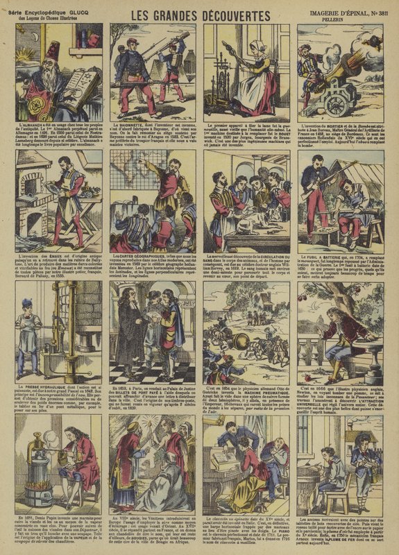Stora upptäckter (färg litho) av French School