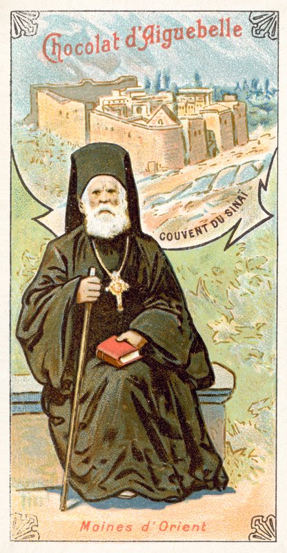 Grekisk-ortodox munk och St Catherine