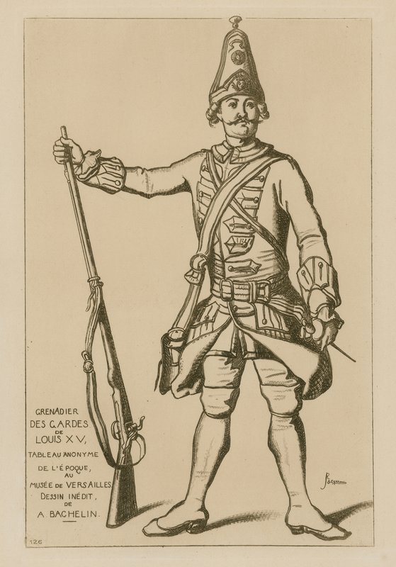 Grenadier av Ludvig XV:s vakter av French School