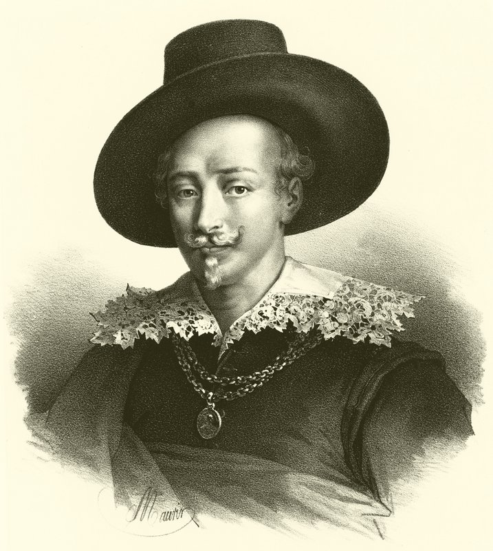 Guido Reni, porträtt (gravyr) av French School