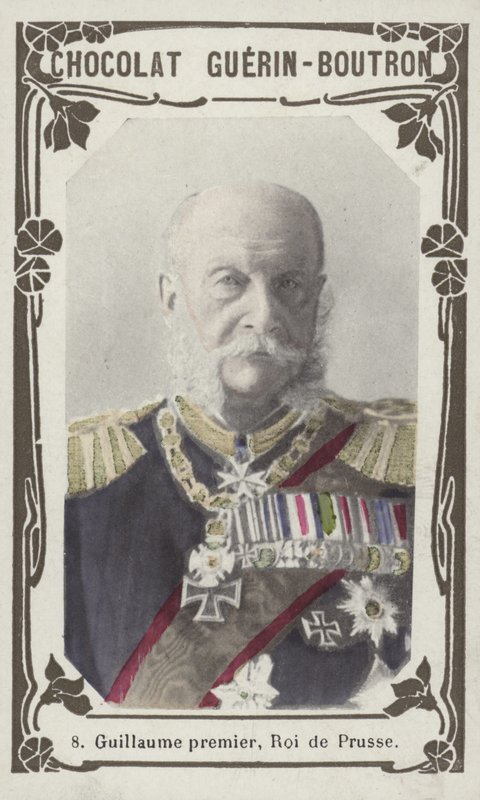 Vilhelm I, kung av Preussen (färgat foto) av French School