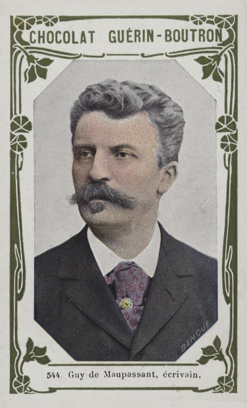 Guy de Maupassant, författare (färgat foto) av French School