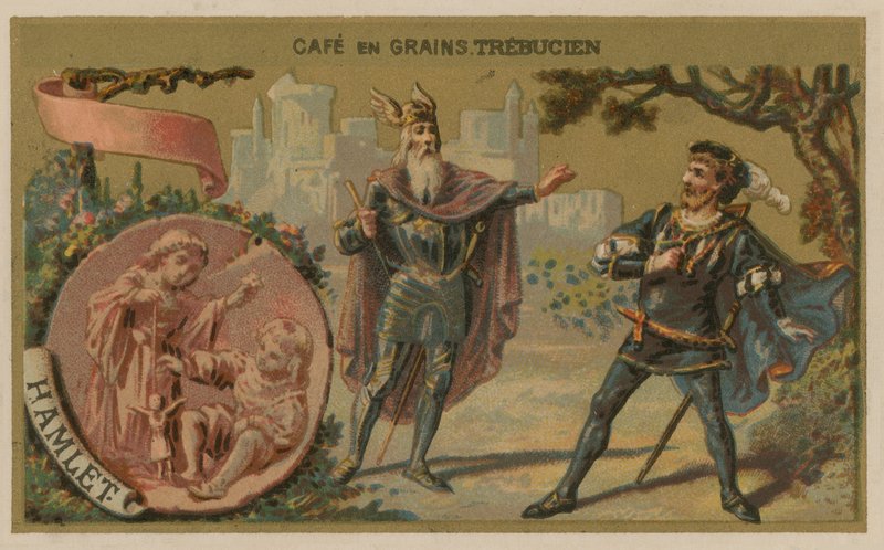 Hamlet - Illustration av scen från William Shakespeares pjäs av French School